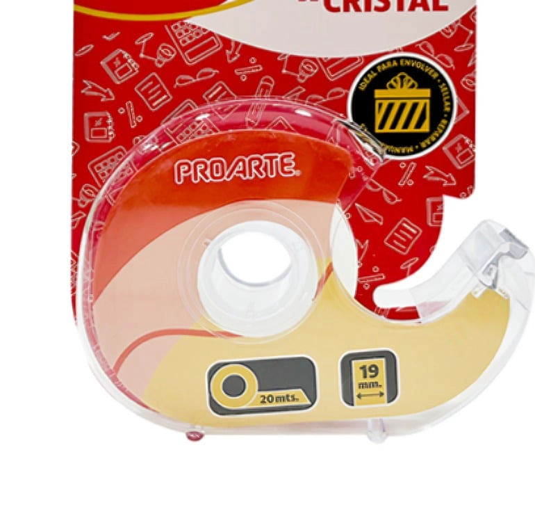 PACK 3 CINTA CRISTAL C/DISPENSADOR 19MM. X20M. – PROARTE - 2