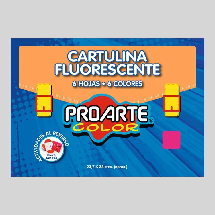 PACK 3 ESTUCHE CARTULINA FLUORESCENTE 6 HOJAS – PROARTE - 1