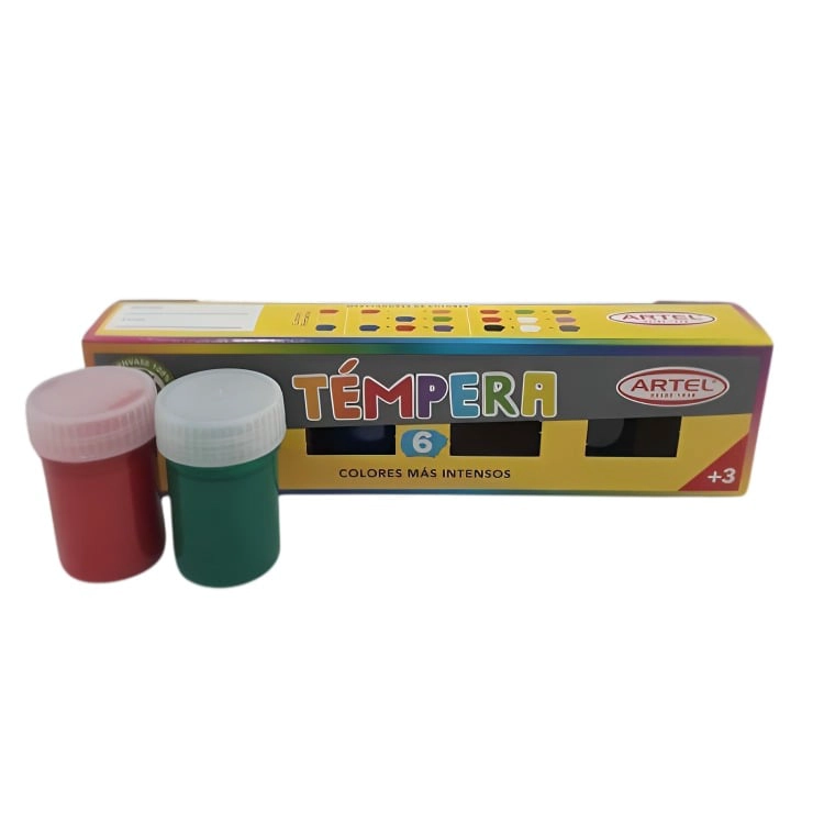 PACK 3 ESTUCHE TEMPERA 6 COLORES METAL 15 ML – ARTEL - 3