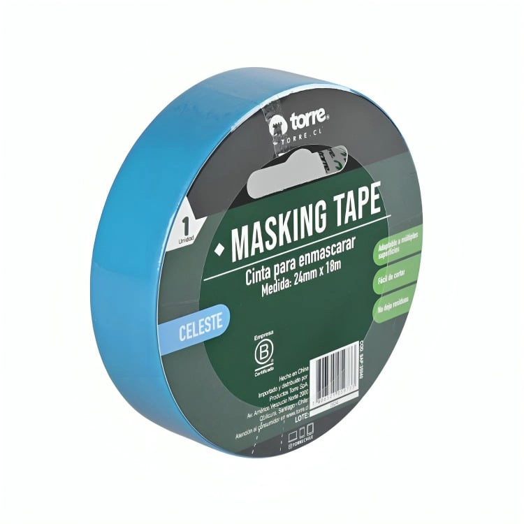 PACK 3 CINTA MASKING CELESTE 24MM. X18M. – TORRE - 3