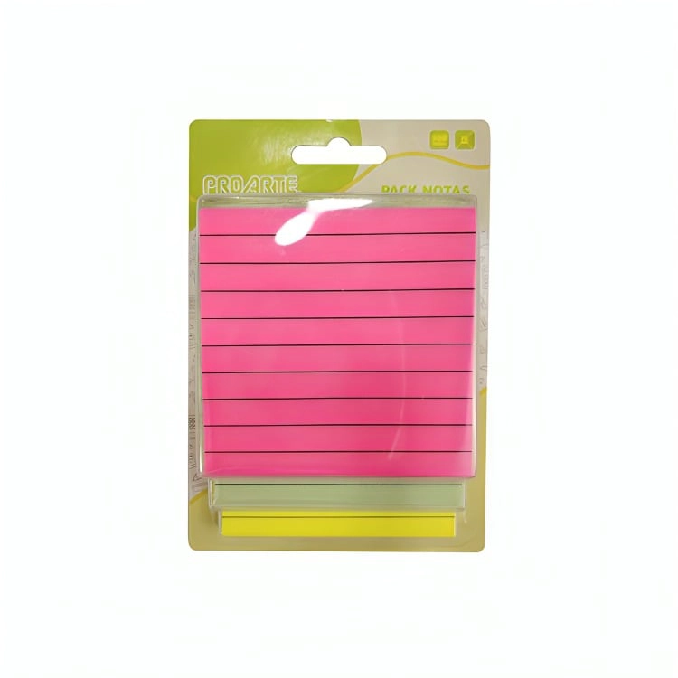 PACK 3 NOTAS ADHESIVAS RAYADAS 300H. 7,6×7,6CMS. – PROARTE - 3