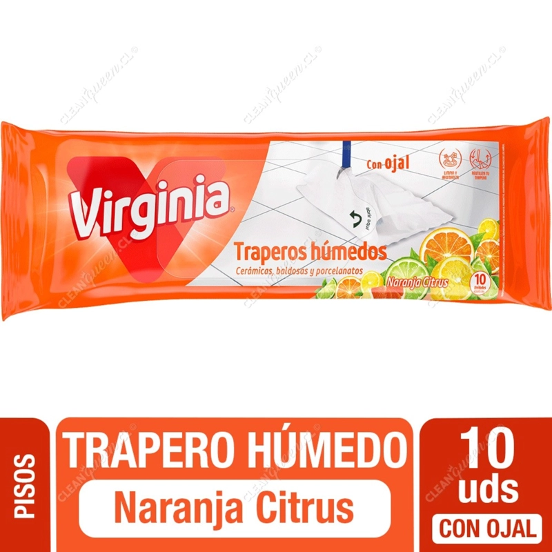 PACK X 4 TRAPERO HUMEDO 10 UND / NARANJA CITRUS – VIRGINIA - 2