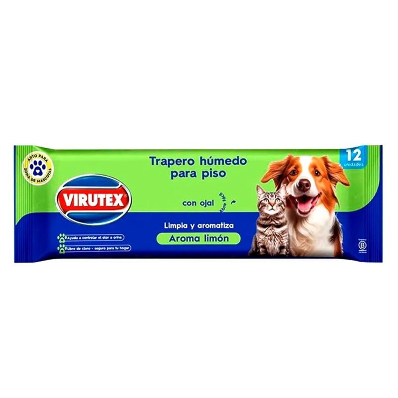 PACK X 4 TRAPERO HUMEDO PETS 12 UND. / LIMON – VIRUTEX - 3