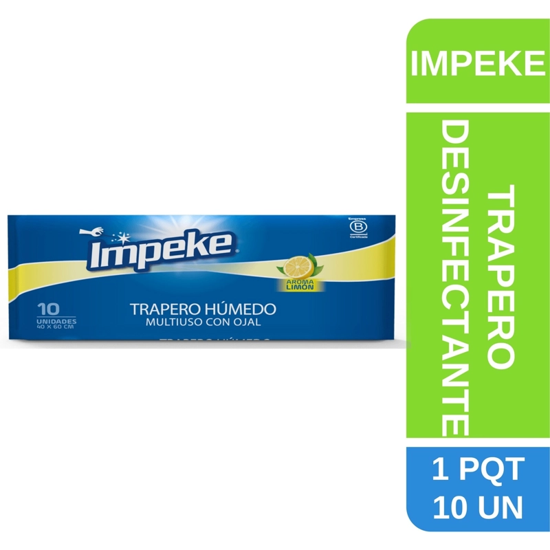 PACK X 4 TRAPERO HUMEDO MULTIUSO PARA PISO / LIMON – IMPEKE - 2