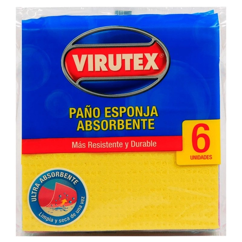 PACK X 4 PAÑO ESPONJA ULTRA ABSORBENTE 6 UND – VIRUTEX - 3