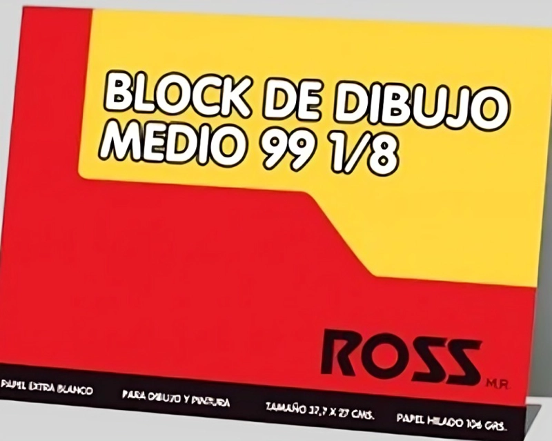 PACK 4 BLOCK DE DIBUJO MEDIUM N°99 10 HOJAS – ROSS - 1