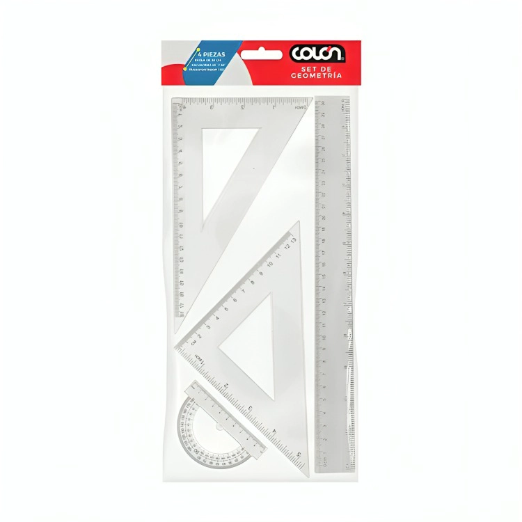 PACK 4 DE SET GEOMETRIA PLASTICO 4 PZAS. – COLON - 1
