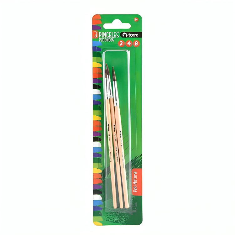 PACK 4 DE SET PINCELES REDONDOS N° 2-4-8 – TORRE - 1