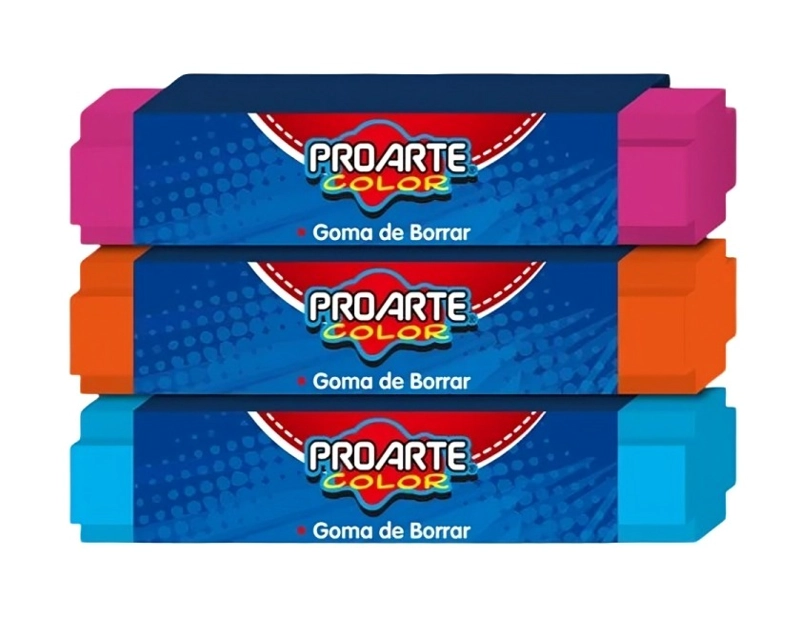 PACK 4 GOMA DE BORRAR 3 COLORES – PROARTE - 1