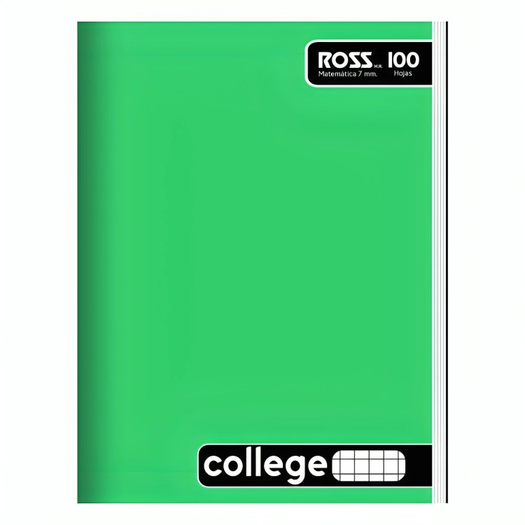 PACK 4 CUADERNO ROSS COLLEGE LISO 100HJ 7MM / VERDE- ROSS - 1