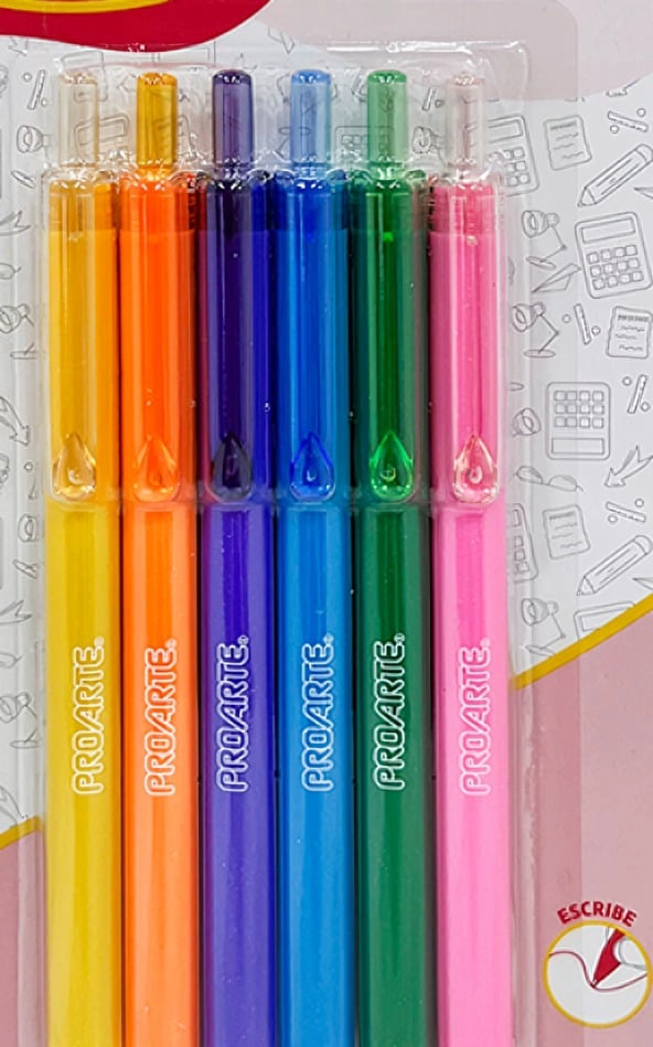 PACK 2 DE SET 6 BOLIGRAFOS GEL GLITTER BORRABLES – PROARTE - 1