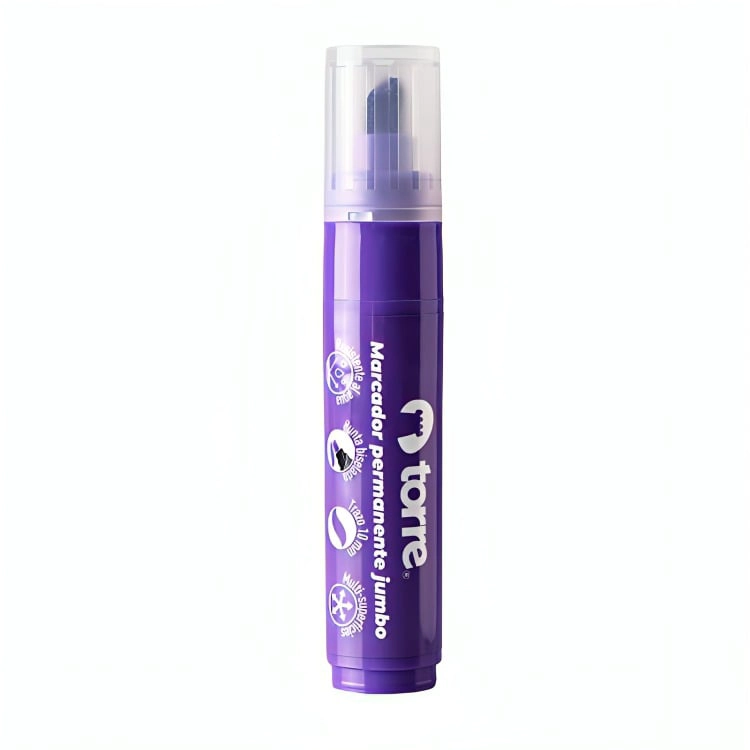 PACK 2 MARCADOR PERMANENTE PUNTA BISELADA 10 MM. / MORADO – TORRE - 1