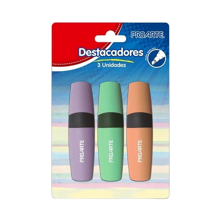 PACK 4 DE SET 3 DESTACADORES PASTELES – PROARTE - 1