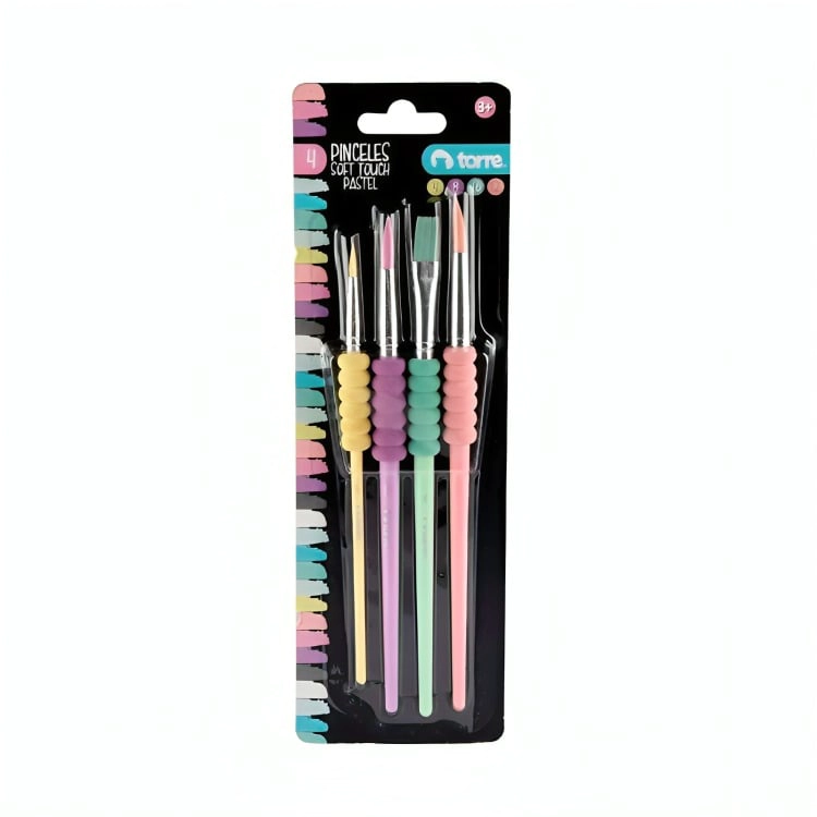 PACK 2 DE SET PINCELES CON GRIP COLORES PASTELES – TORRE - 1