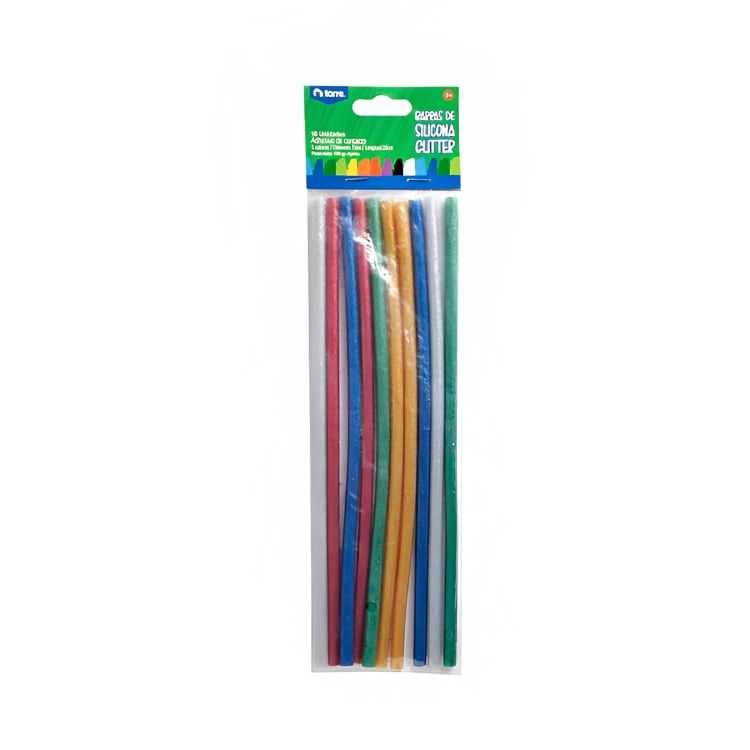 PACK 2  DE SET 10 SILICONAS GLITTER EN BARRA 5 COLORES – TORRE - 1