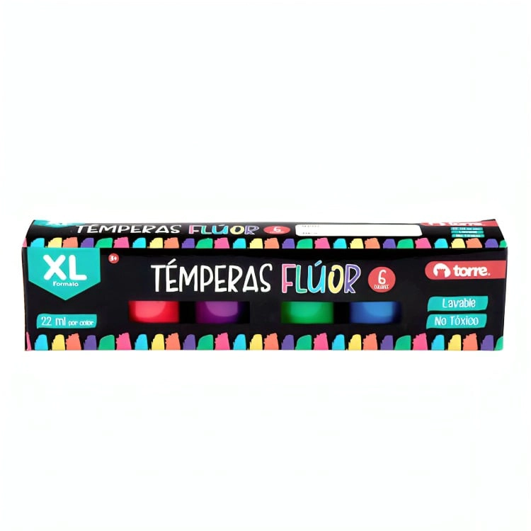 PACK 2 TE MPERA FLUOR 6 COLORES – TORRE - 2