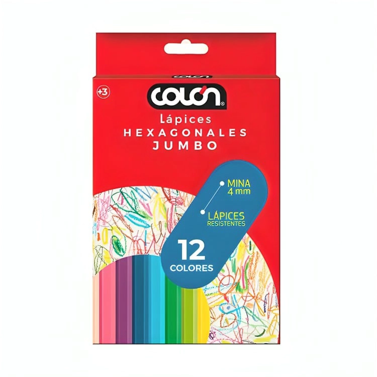 PACK 2 LAPICES DE COLORES JUMBO 12 UNIDADES – COLON - 2