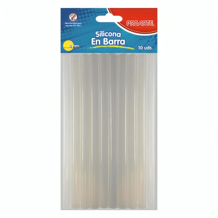 PACK 2 BARRAS DE SILICONAS TRANSPARENTES 12MM. 10U. – PROARTE - 1
