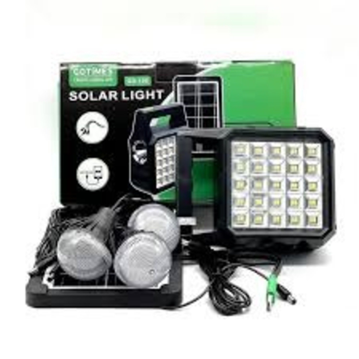KIT PANEL SOLAR CON 3 BOMBILLOS MAS CABLES DE CARGA - 4