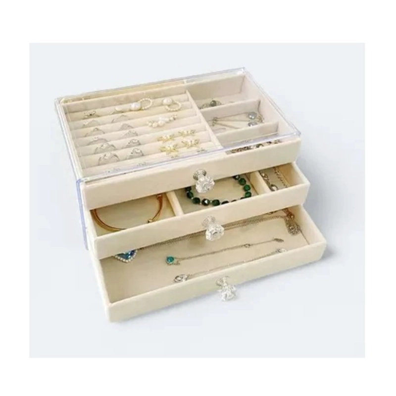 JOYERO ORGANIZADOR DE PRENDAS DE 3 NIVELES ACRILICO 3 GAVETA - 4