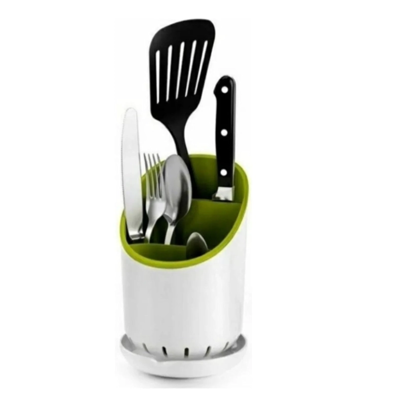 PACK X3 ORGANIZADOR ESCURRIDOR DE CUBIERTOS UTENSILIOS COCINA COLOR VERDE - 2