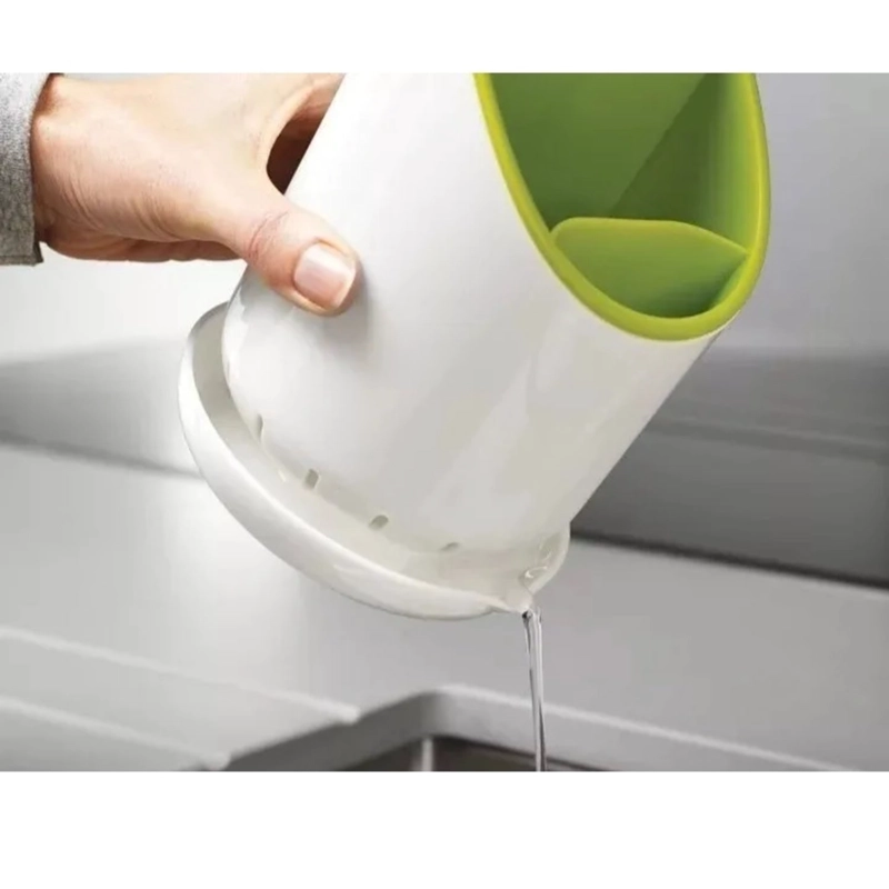 PACK X3 ORGANIZADOR ESCURRIDOR DE CUBIERTOS UTENSILIOS COCINA COLOR VERDE - 4