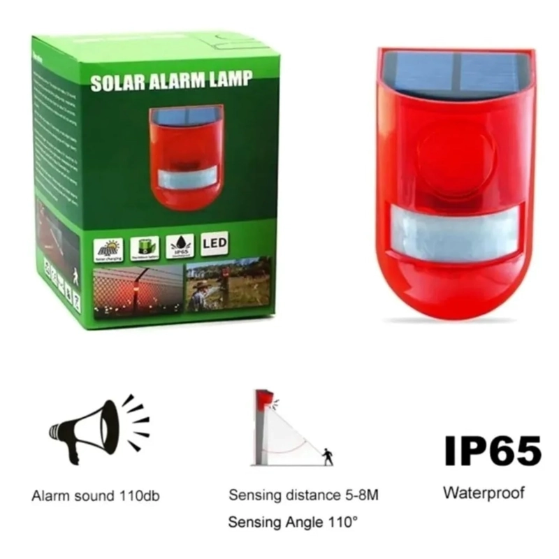 ALARMA SOLAR CON SENSOR DE MOVIMIENTO, SONIDO Y LUZ - 3