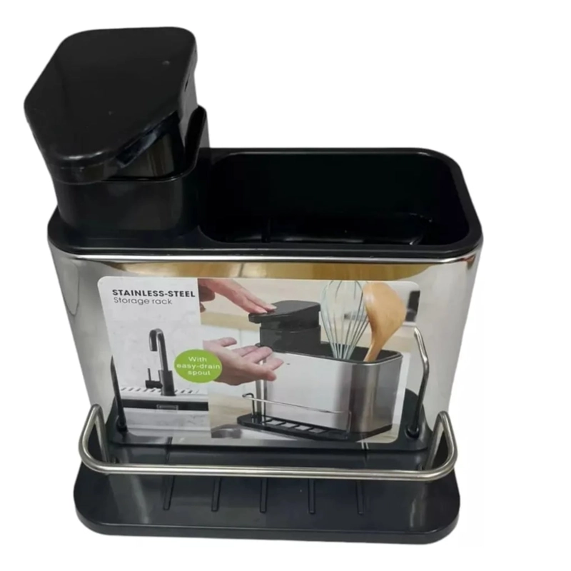 DISPENSADOR DE LAVALOZAS JABON Y PORTA ESPONJA ORGANIZADOR - 3