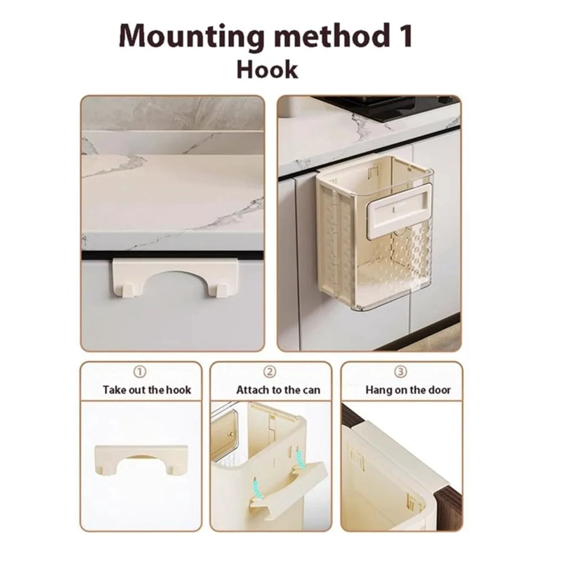BOTE DE BASURA COLGANTE PARA COCINA MONTADO EN PARED - 1