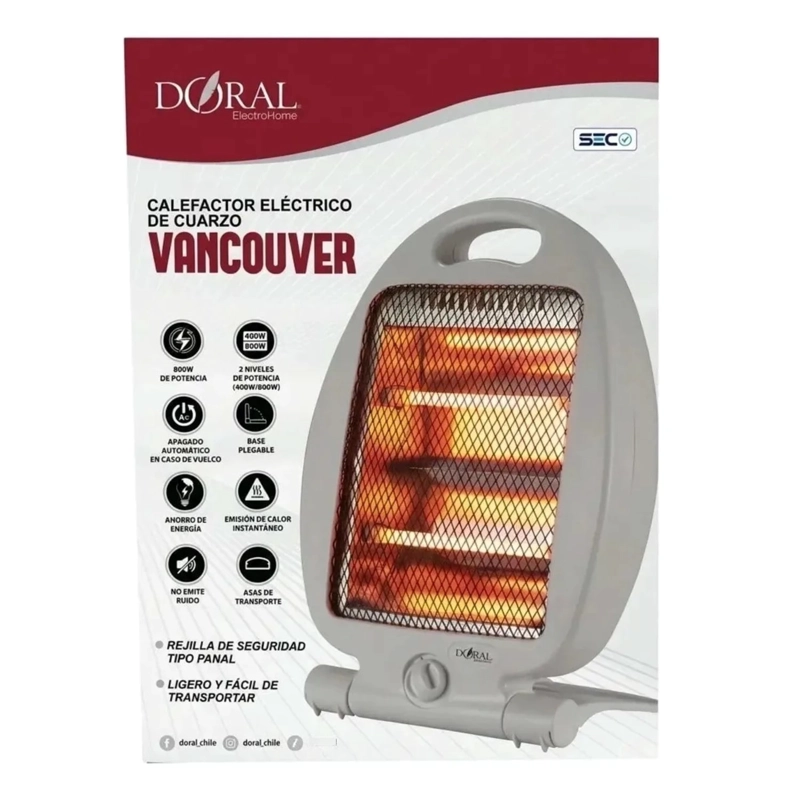 CALEFACTOR ELE CTRICO CUARZO ZYY-QH02 DORAL VANCOUVER 800W - 5