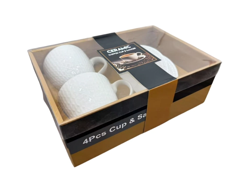SET DE TAZAS 4 PIEZAS CON PLATOS JUEGO DE CAFE - 1