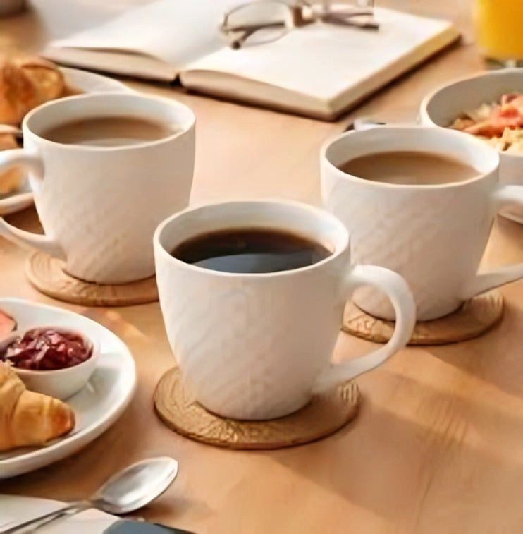 SET DE TAZAS 4 PIEZAS CON PLATOS JUEGO DE CAFE - 2