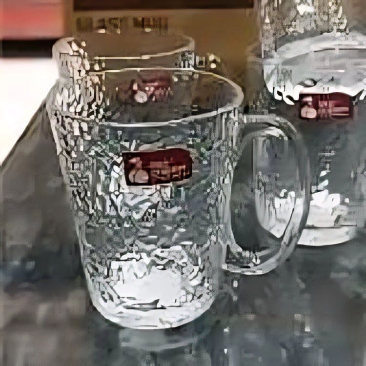 SET 6 TAZAS DE VIDRIO CON ASAPARA CAFE , TE  O BEBIDAS - 3