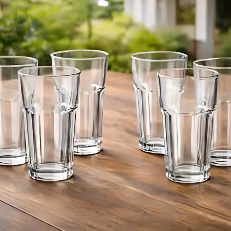 SET 6 VASO ALTO DE VIDRIO 400ML  VASOS PARA BEBIDAS FRIAS - 2