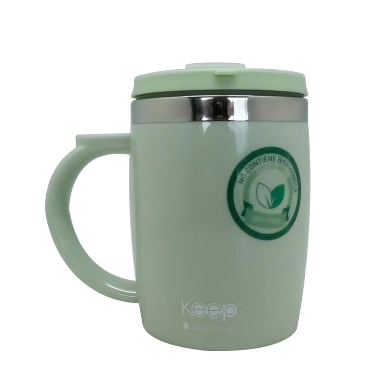 MUG TERMO KEEP COLORES  400 ML VERDE - 3