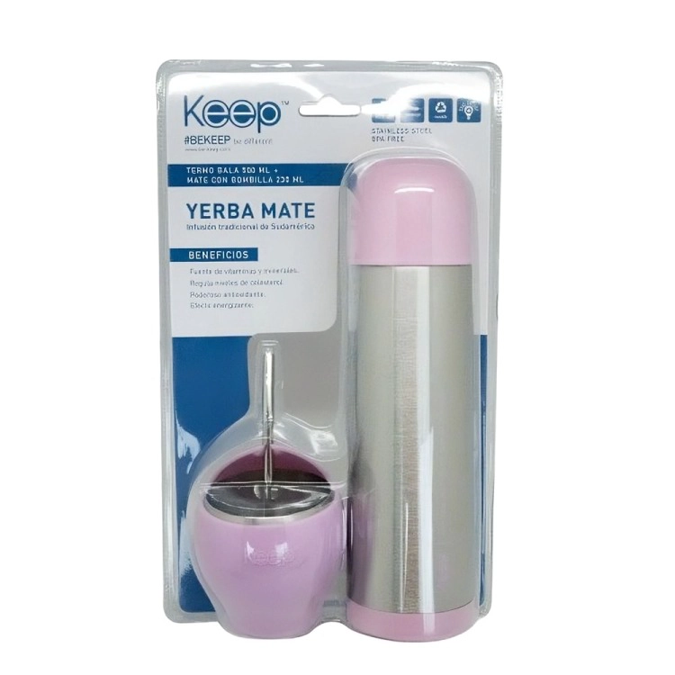 SET MATE + TERMO BALA KEEP ROSA - 1