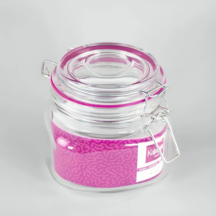 FRASCO CONTENEDOR HERMETICO DE VIDRIO  750ML KEEP ROSA - 3