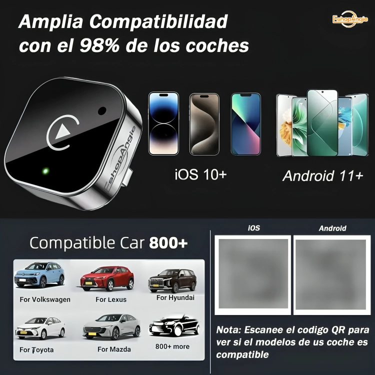 ADAPTADOR AUTOMATICO INALAMBRICO 2 EN 1 PARA CARPLAY/ANDROID - 2