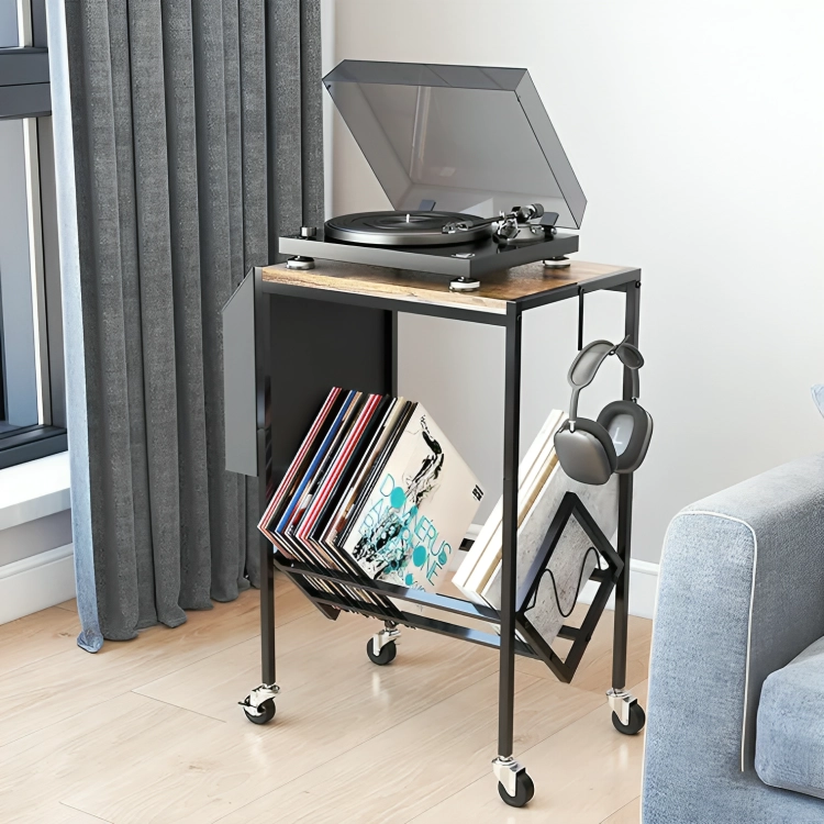 MESA DE SOPORTE TOCADISCOS Y ALMACENAMIENTO DE VINILOS - 2