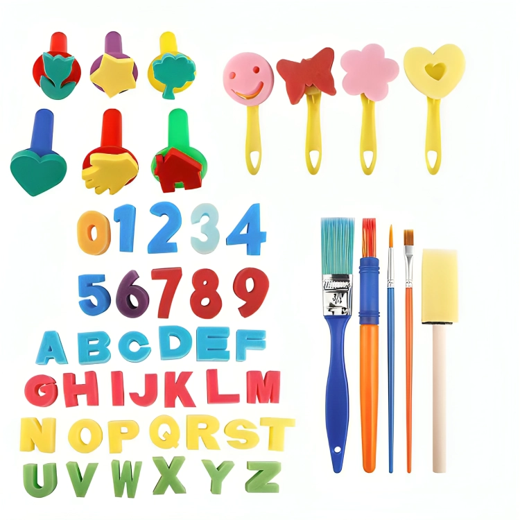 SET DE ARTE 51 PZS PARA PINTAR PARA NIÑOS ESPONJAS FIGURAS 2 - 2