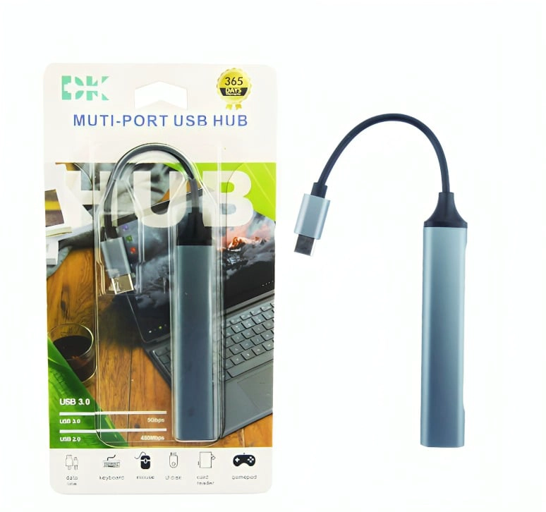 HUB TYPE-C A 4 PUERTOS USB 3.0 DK ALUMINIO - 2