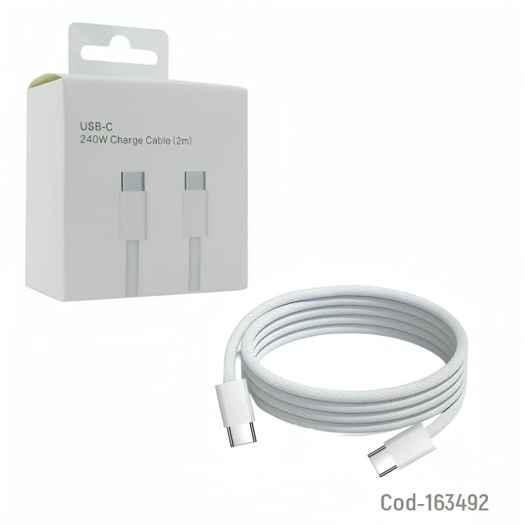 GENÉRICO CABLE MACHO DOBLE TYPE-C 2 METROS DATOS Y CARGA A. CALIDAD