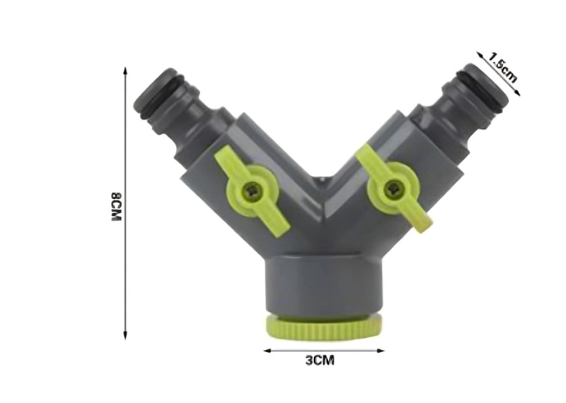 PACK  2 CONECTOR DE MANGUERA DOBLE SALIDA PARA RIEGO HY3575 - 2