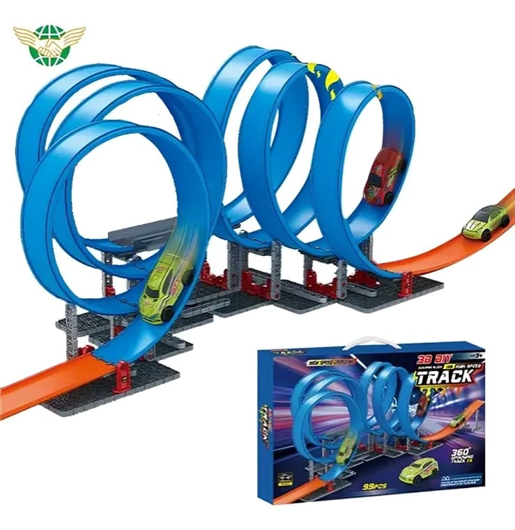 PISTA DE CARRERAS INFANTIL DE 68 PIEZAS CON TRIPLE LOOP - 2