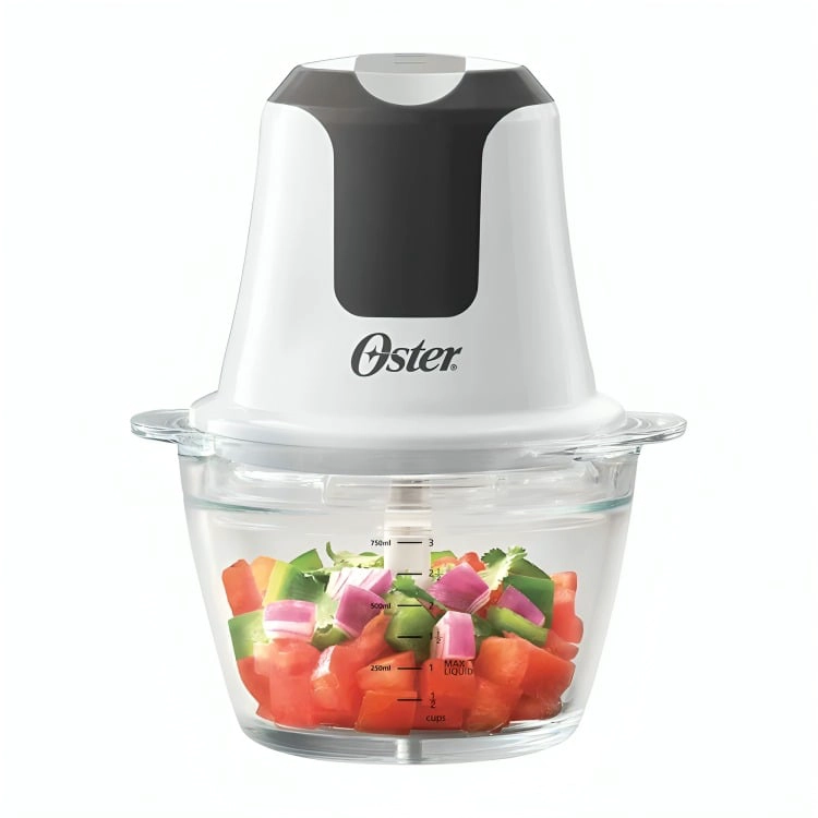 OSTER MINI PICADORA OSTER®   250 W 3 TAZAS CON BOWL DE VIDRIO FPSTFP3340