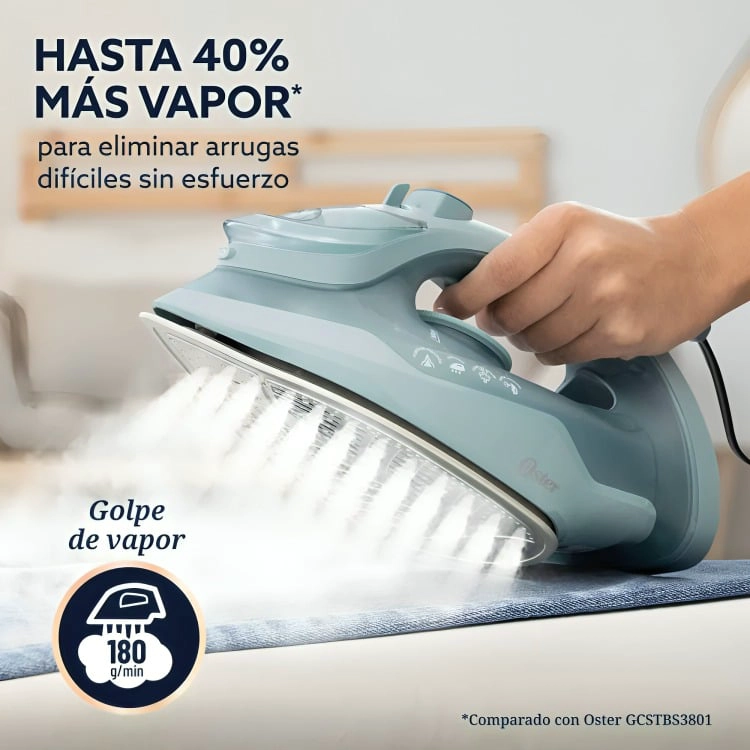 PLANCHA DE VAPOR GCSTAC7001 AEROGLIDE OSTER® 1600W  VERDE CLARO - 2