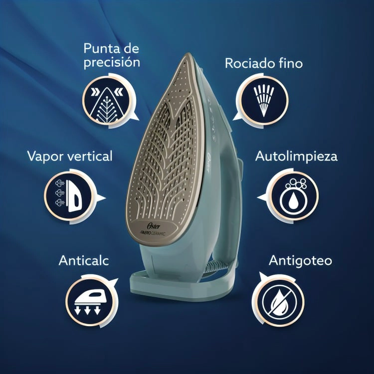 PLANCHA VAPOR OSTER® AEROGLIDE ANTIGOTEO VERDE GCSTAC7402 - 4