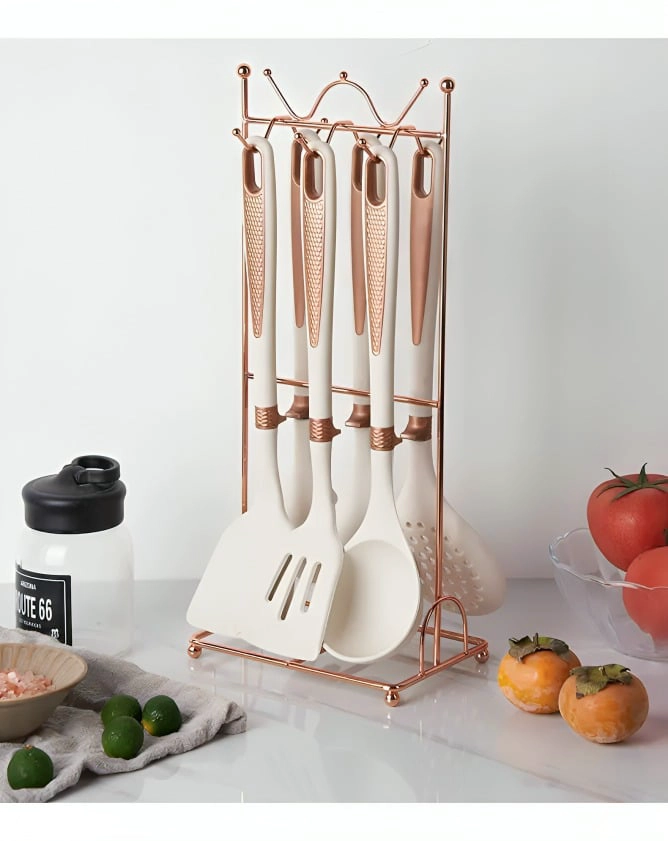 SET UTENSILIOS DE COCINA 7 PIEZAS CON SOPORTE DE METAL - 2