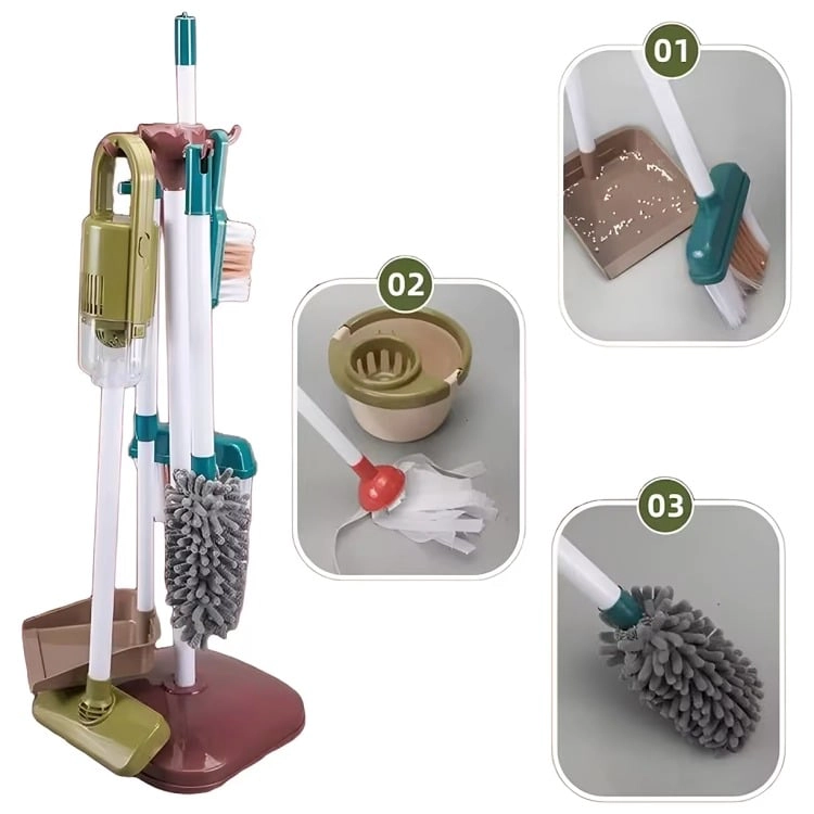 SET DE LIMPIEZA INFANTIL 23 PIEZAS CON ASPIRADORA A PILAS - 4