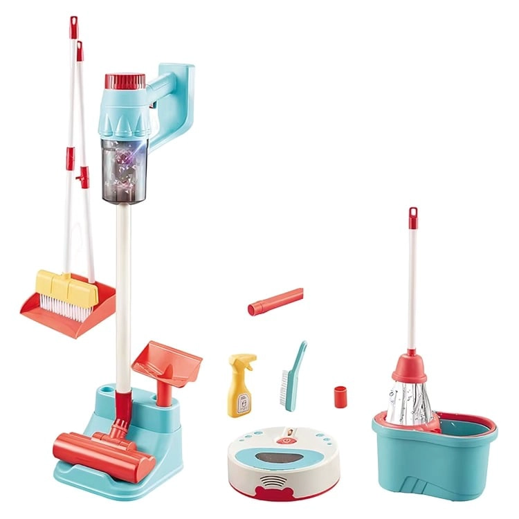 KIT DE LIMPIEZA INFANTIL CON ACCESORIOS Y ASPIRADORA TOBOT A PILAS - 1